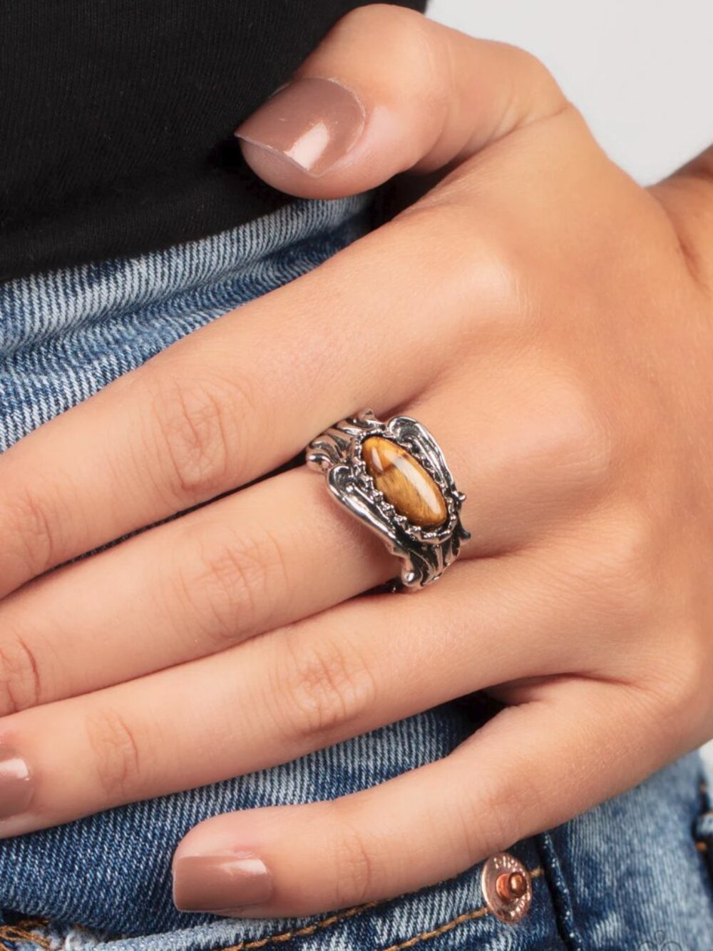 Paparazzi Jewelry Accessories - Gemstone Gypsy - Brown Ring - Vintage
